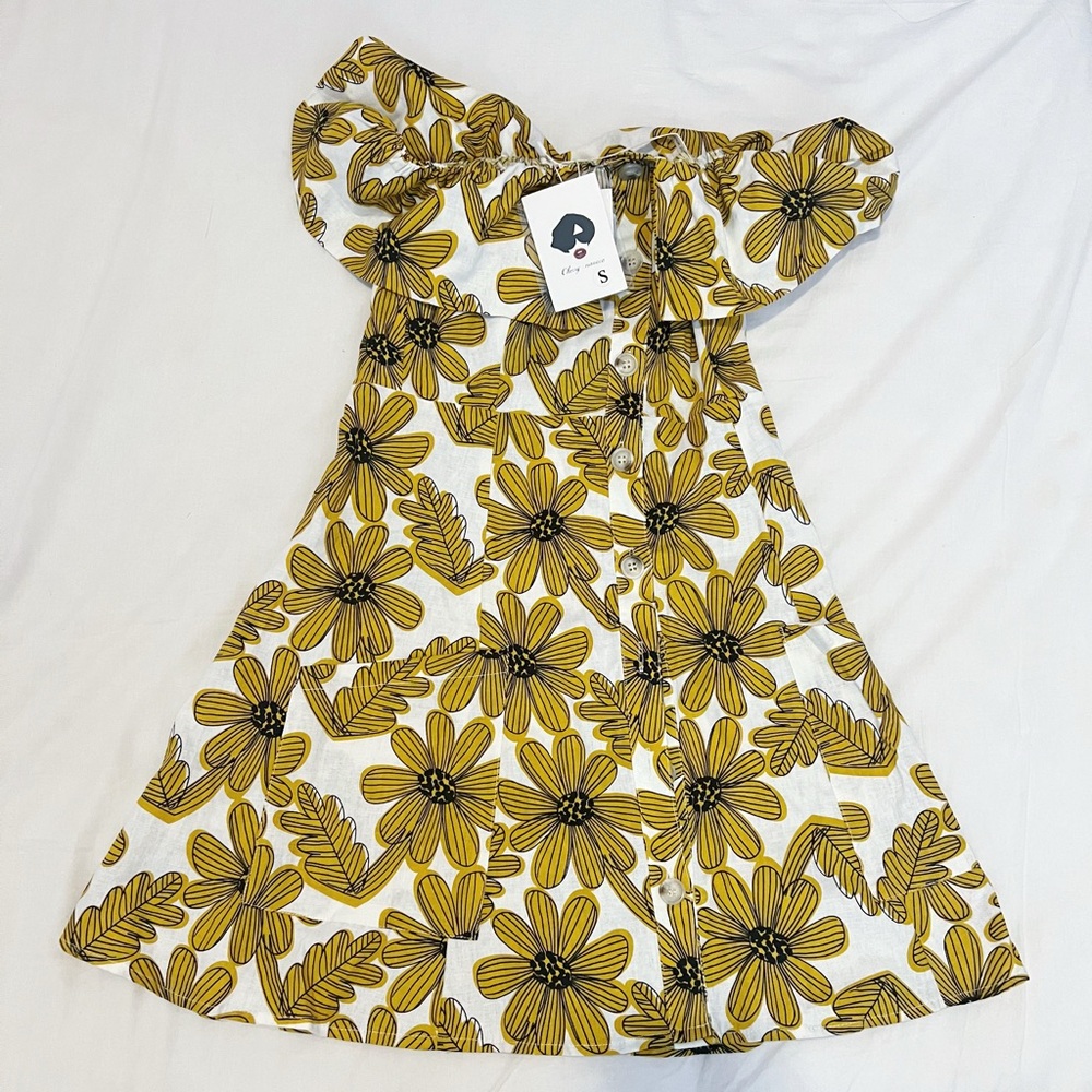Cute off shoulder flowers dress